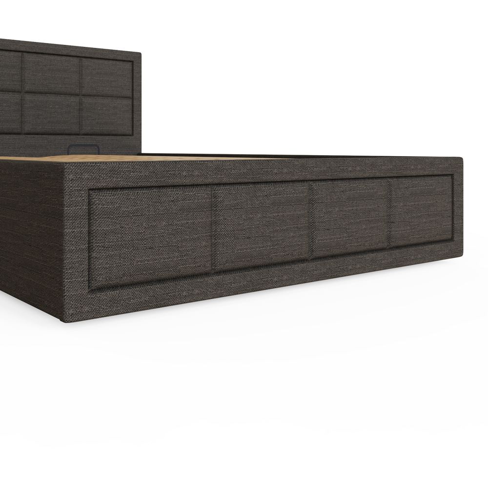 GFW Jamie Small Double Grey Hopsack Fabric End-Lift Ottoman Bed with Headboard Image 6