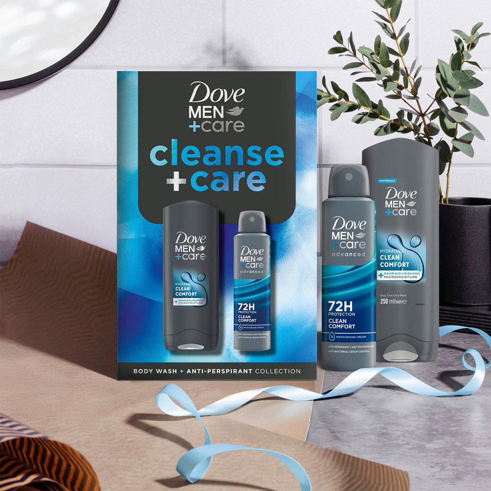 Dove Men+Care Cleanse and Care Bodywash and Bodyspray Duo Gift Set 2 Pack Image 2
