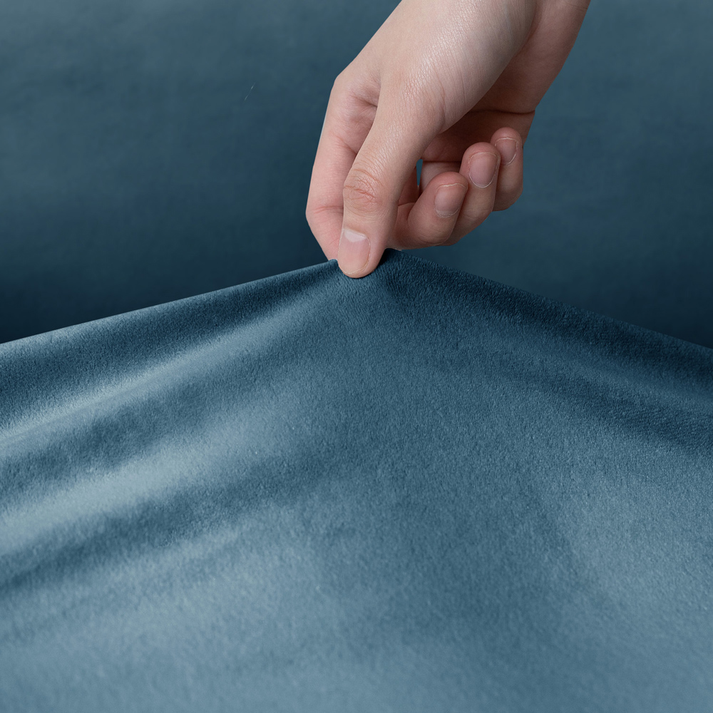Homerepublic Single Seater Teal Mink Velvet Stretch Fit Sofa Cover Image 3