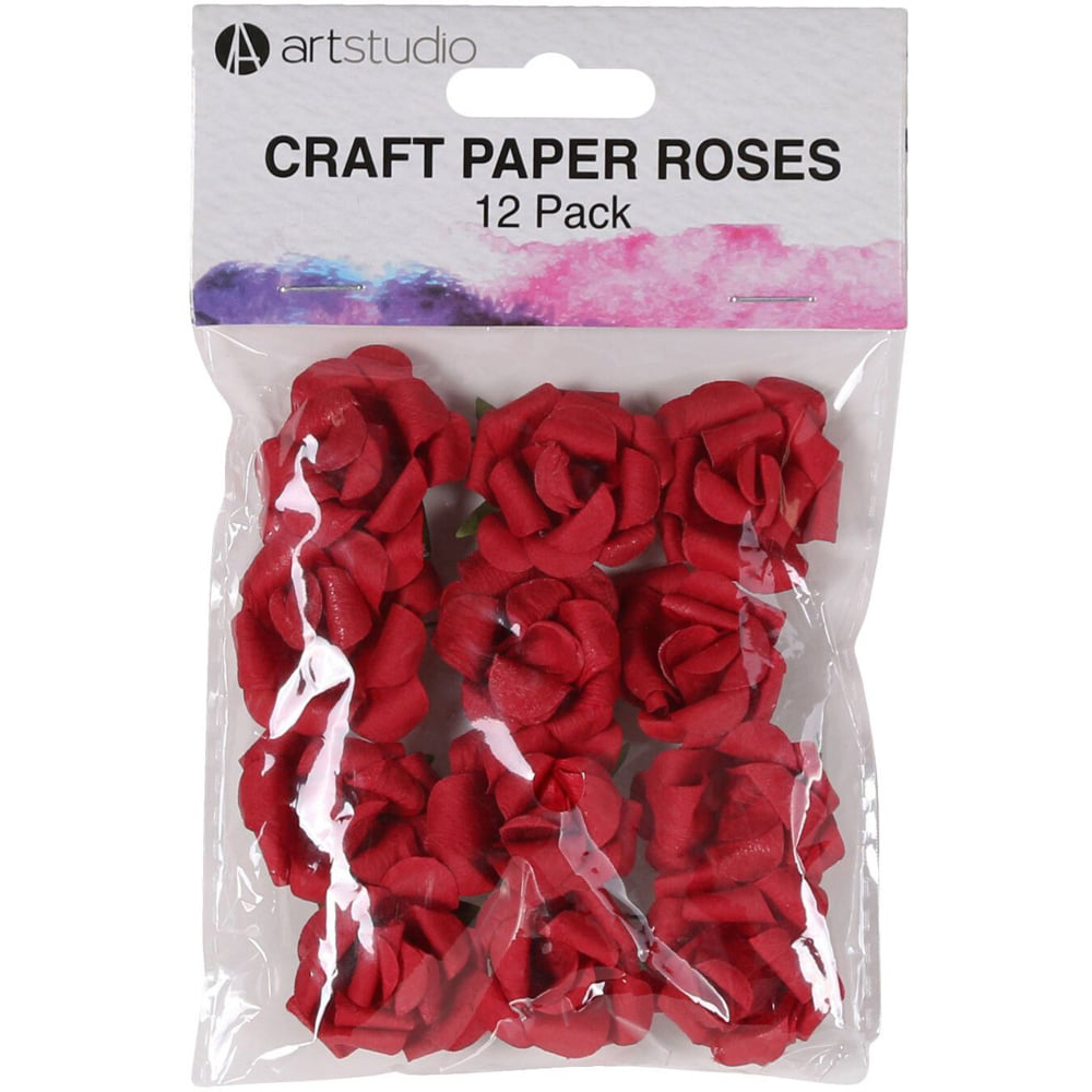 Pack of 12 Art Studio Craft Paper Roses Image 3