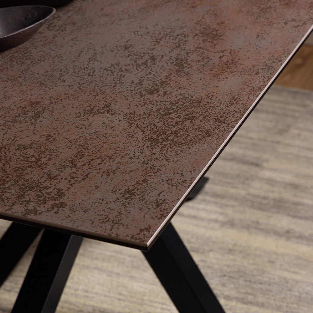 Florence Heaven 6 Seater Ceramic Dining Table Rusty Brown Image 6