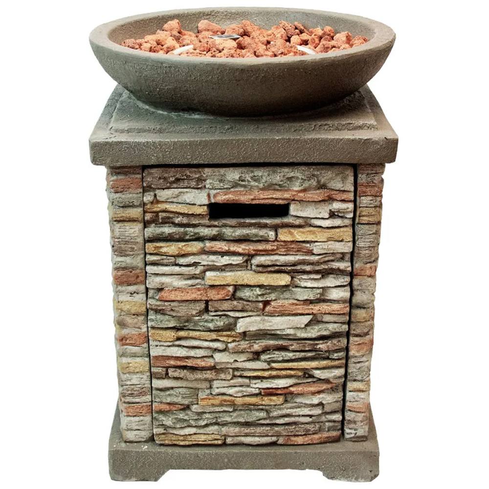 MonsterShop Stone Effect BTU 40000 Gas Fire Pit Image 3