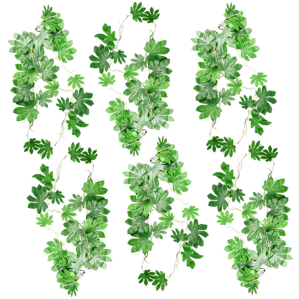 Leaf Trailing Aralia Hanging Artificial Plant 4ft 6 Pack Image 1