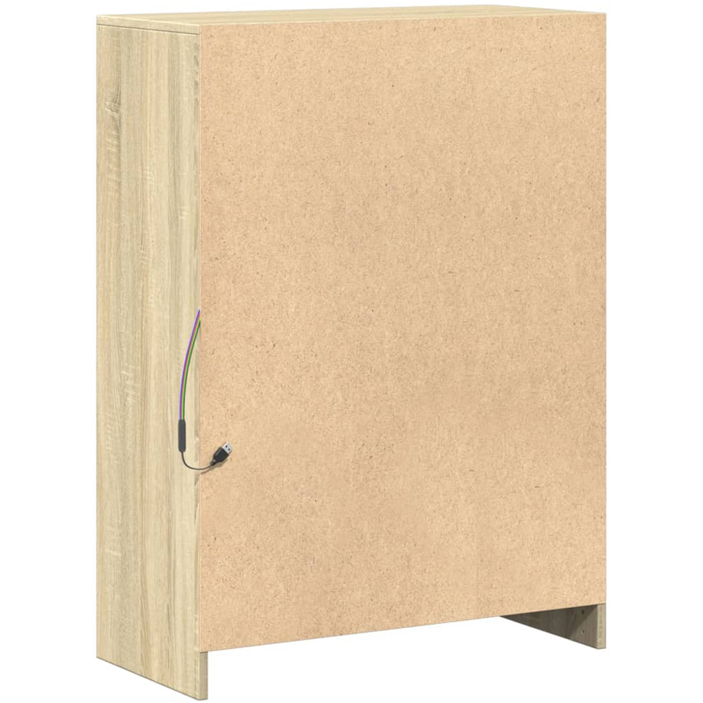 vidaXL Single Door Single Shelf Sonoma Oak Sideboard with LED Lights Image 9