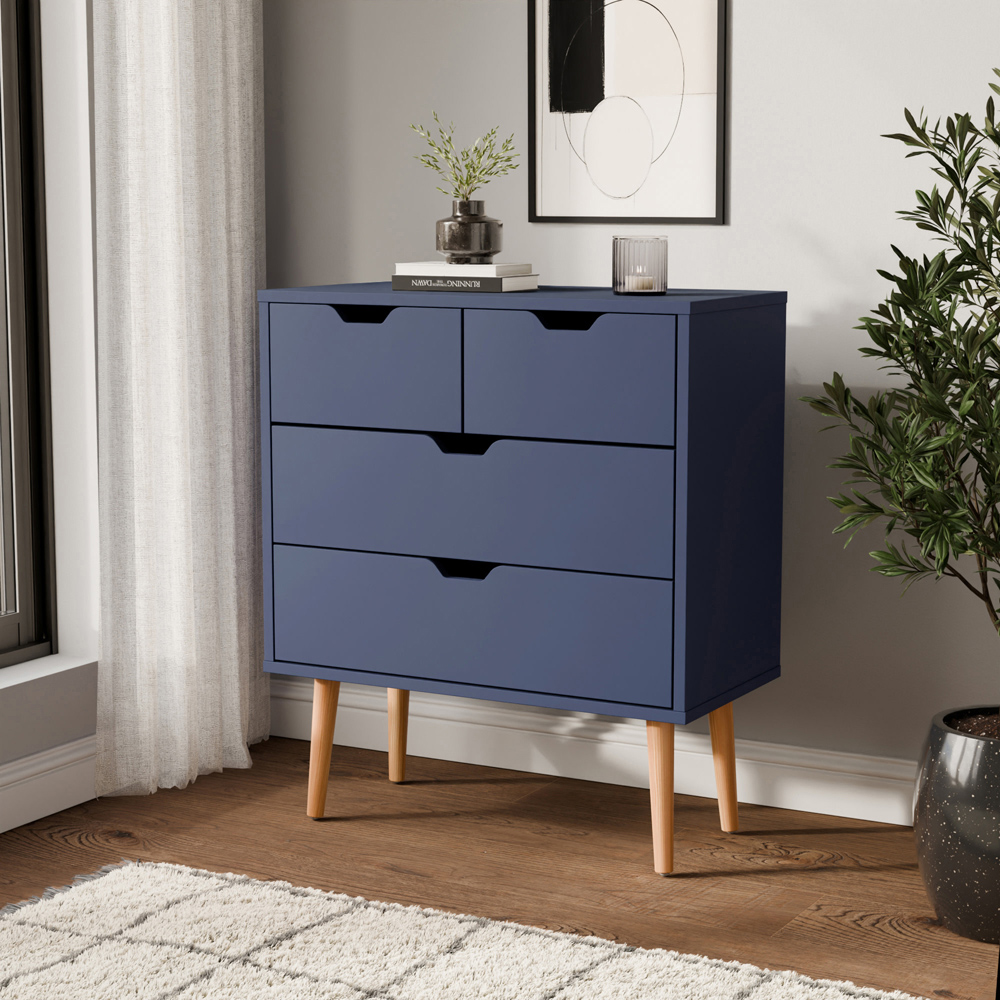 GFW Nyborg 4 Drawer Nightshadow Blue Chest of Drawers Image 8