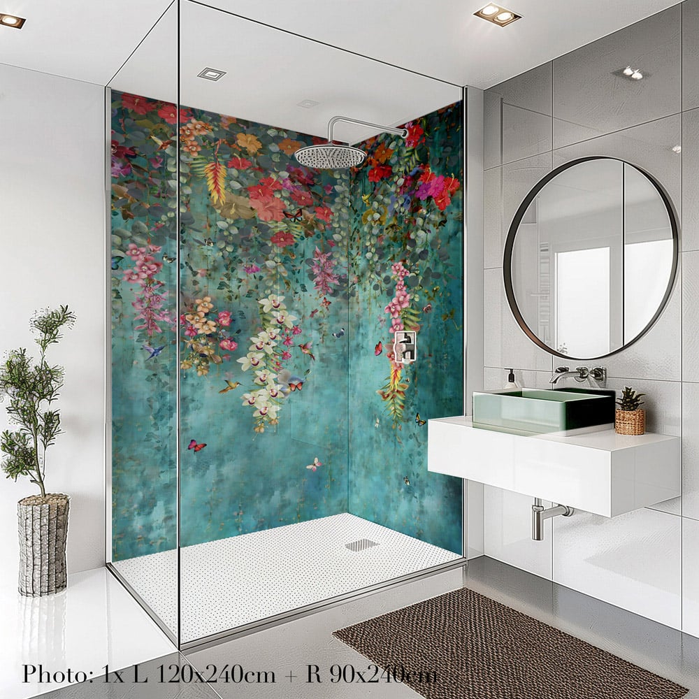 Splashbax Premium Artisan Botanical Cascade Di Bond Shower Panel 2400 x 1220mm Image 3