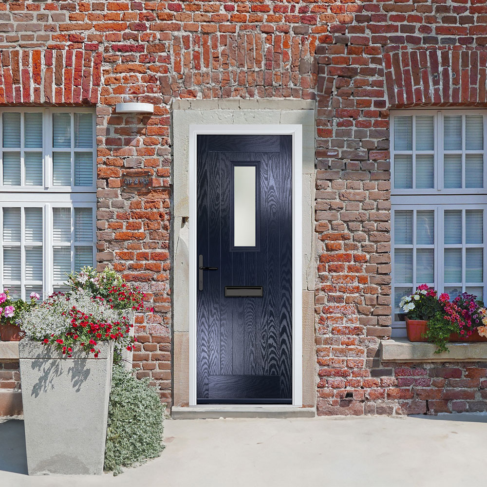 Crystal-Direct Sunningdale Blue GRP Clear Glass Right Hand Open Front Door 2090 x 890mm Image 2