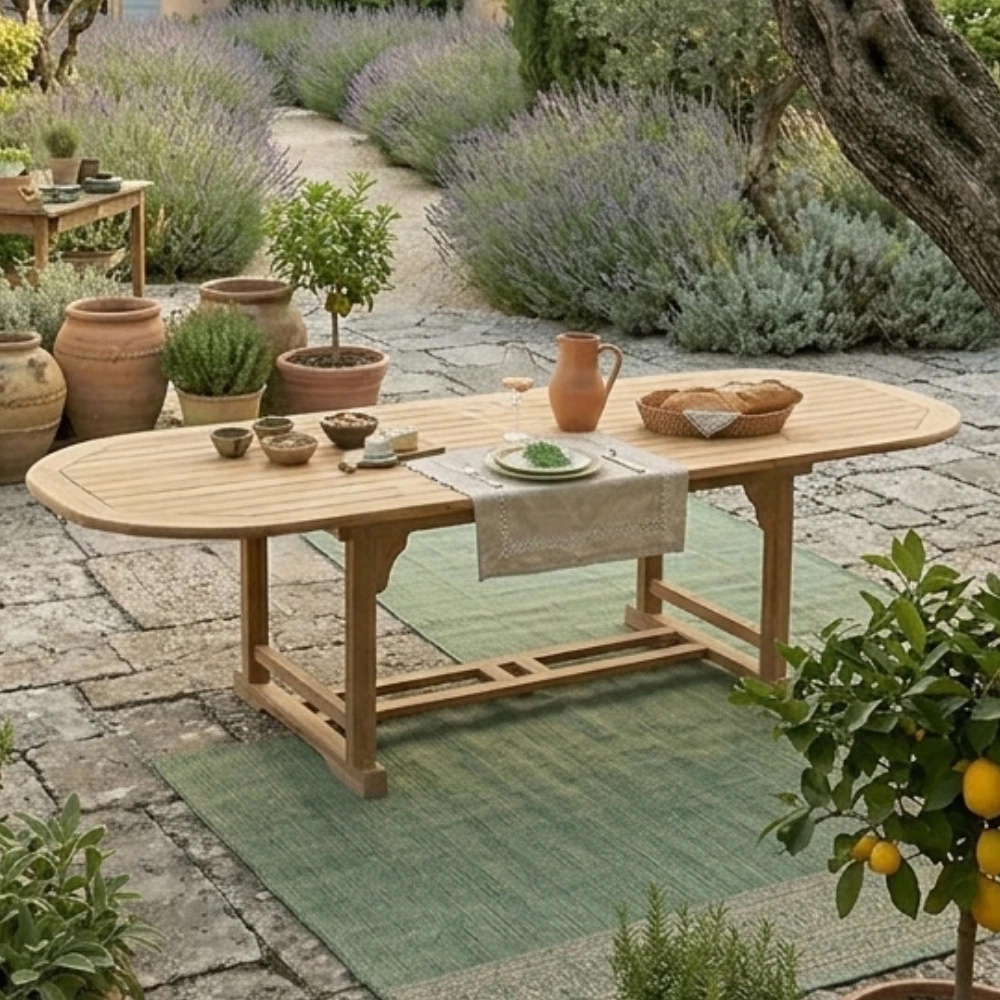 Thompson & Morgan Acacia 165-285cm Extendable Dining Table Image 1