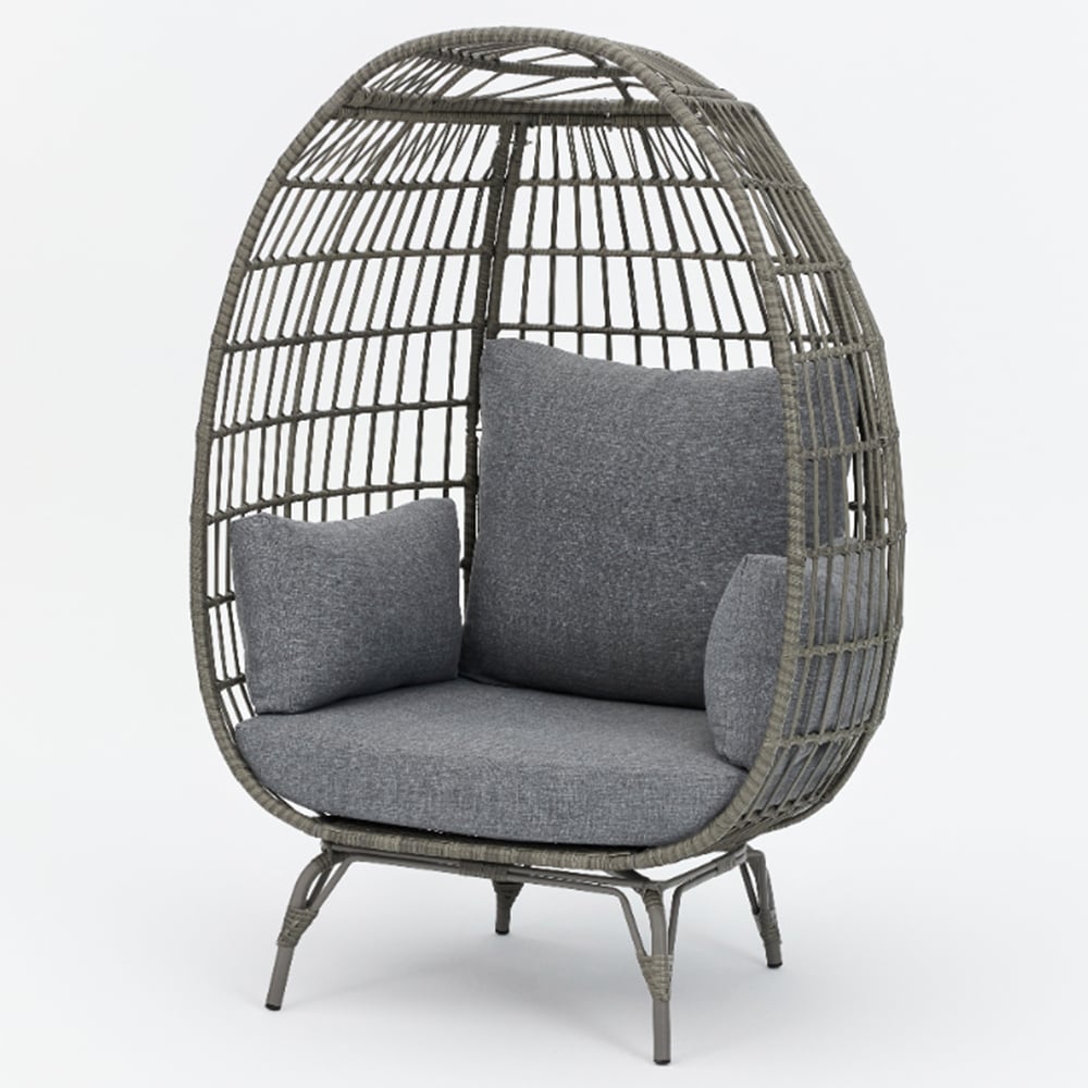 Antalya Dark Grey PE Rattan Egg Chair Image 2