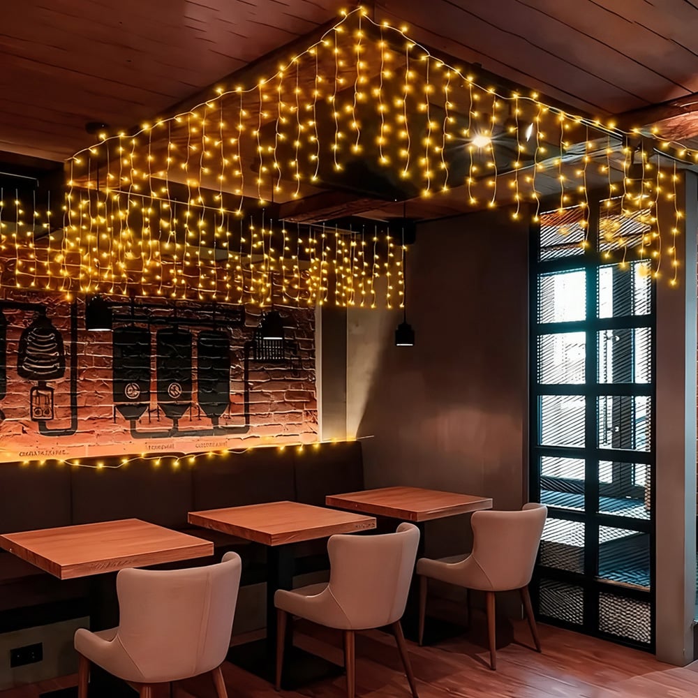 Living and Home 1200 Warm White LED Solar Powered Icicle String Lights with Remote Control 30m Image 6