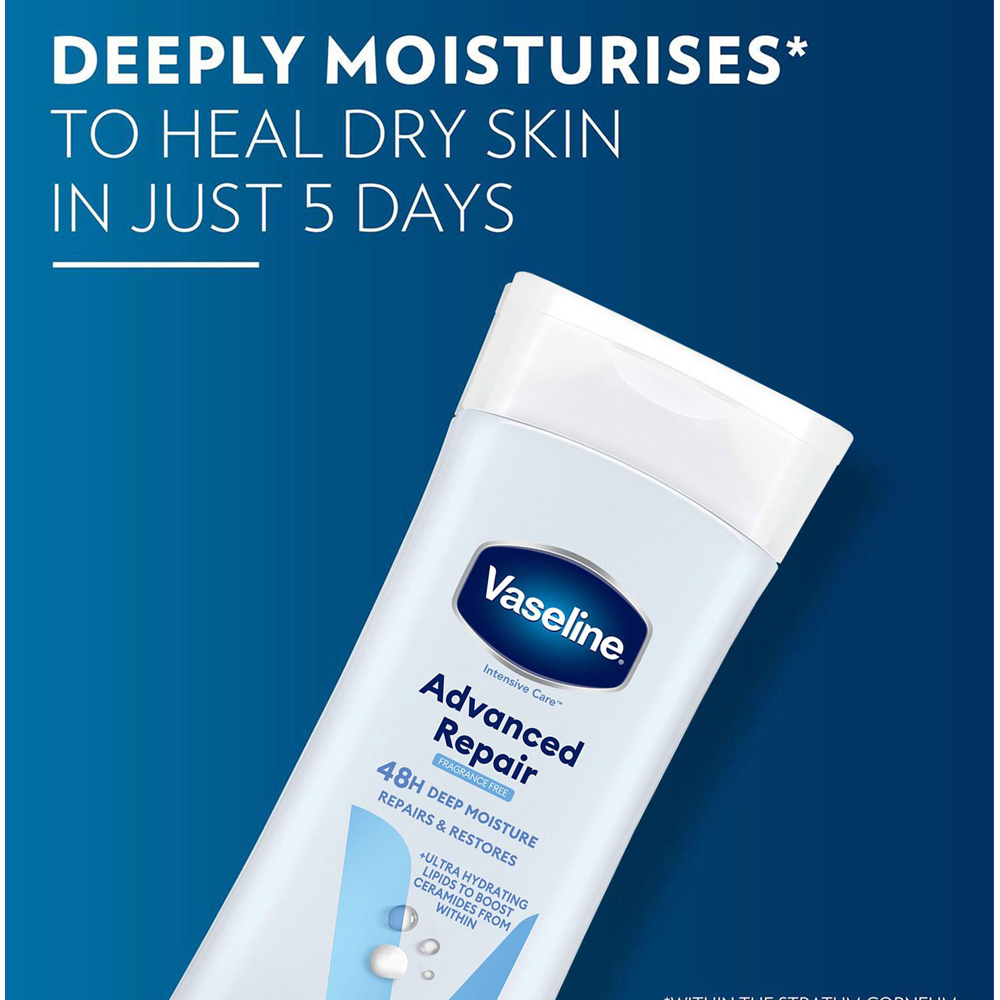 Vaseline Intensive Care Advanced Repair Fragrance Free Body Lotion 400ml 6 Pack Image 4