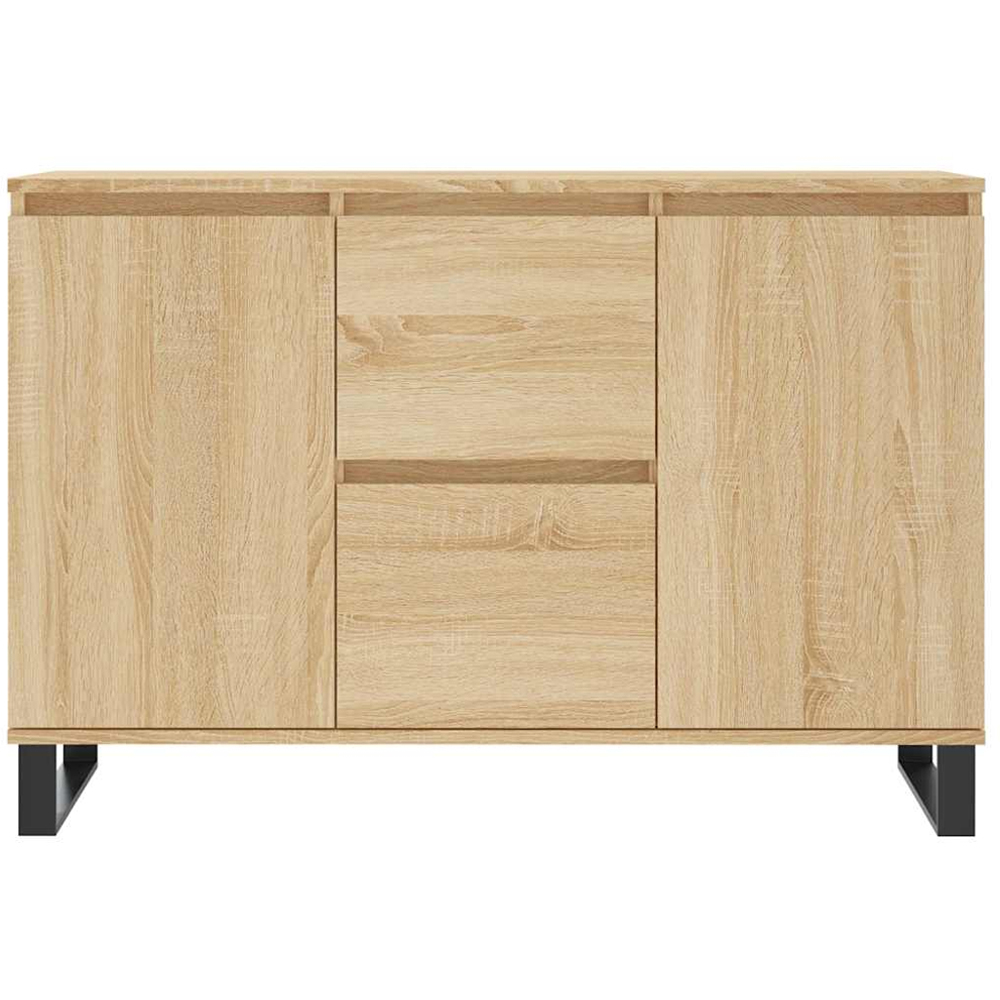 vidaXL 2 Door 2 Drawer Sonoma Oak Sideboard with Metal Legs Image 5