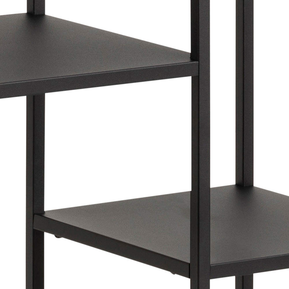 Florence Newcastle 4 Shelf Matt Black Asymmetrical Bookcase Image 6