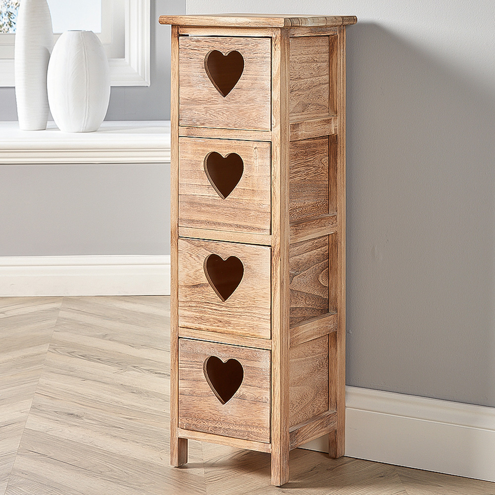 Home Source Hartsmere 4 Drawer Natural Storage Unit Image 1