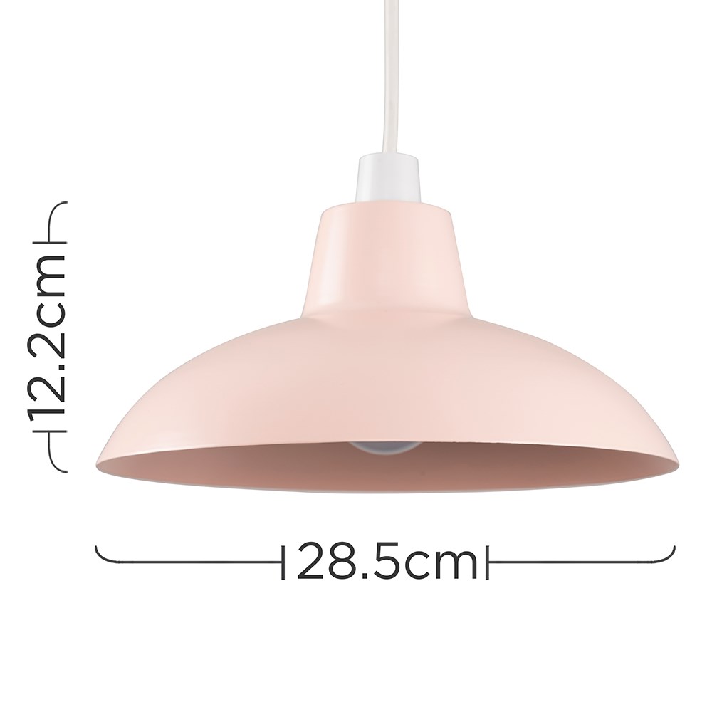 ValueLights Civic Dusky Pink Retro Pendant Light Shade Image 9