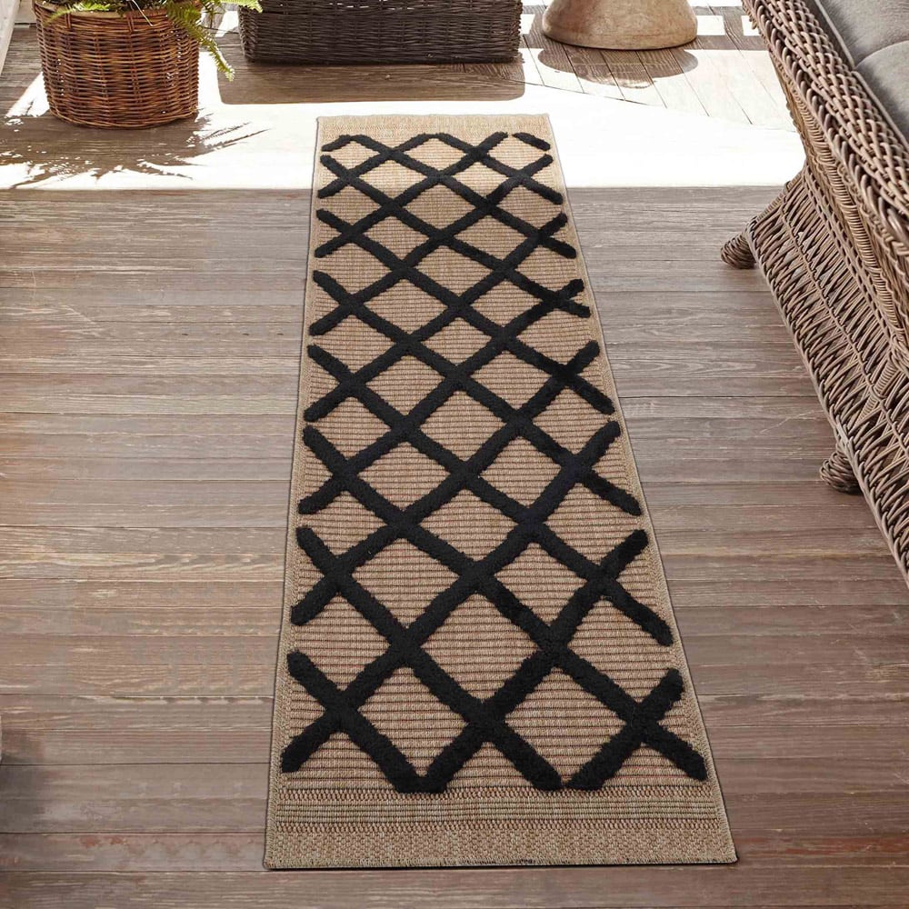 Desire Rugs Harper Black Aztec Rug 50 x 80cm Image 4