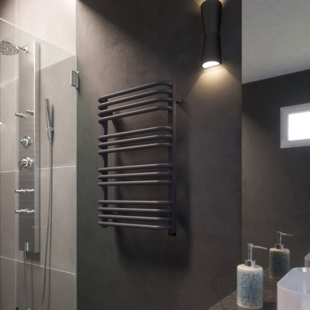 Terma Alex One 1364BTU Modern Grey Electric Towel Rail 760 x 500mm Image 7