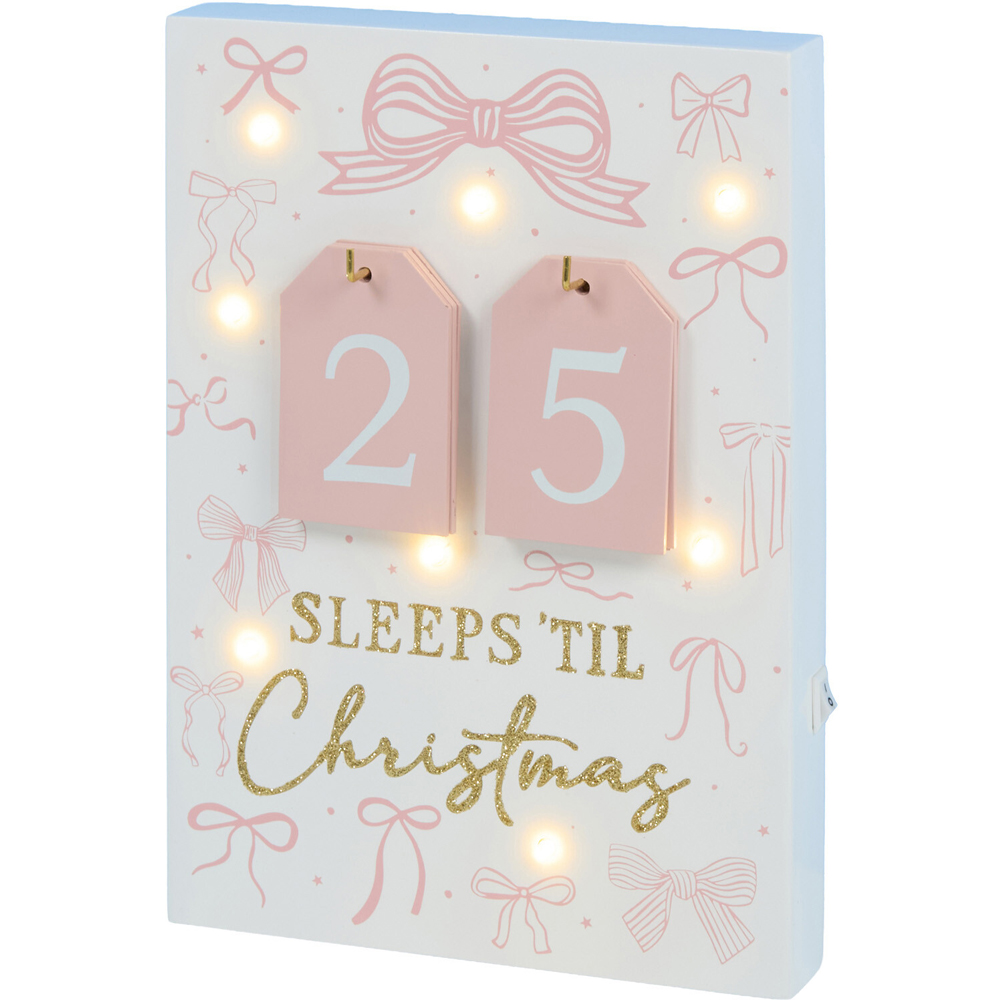 Sleeps Til Christmas Bow LED Advent Image 7