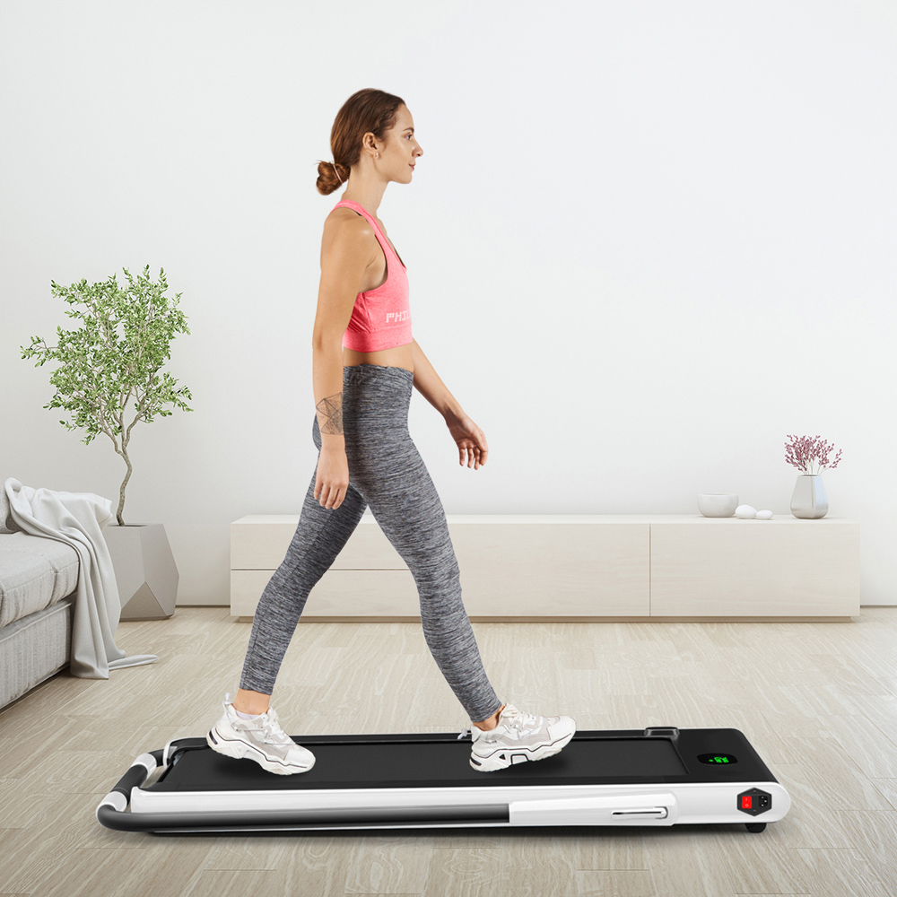 Costway 2 in 1 White Foldable Treadmill with Bluetooth Speaker Image 2