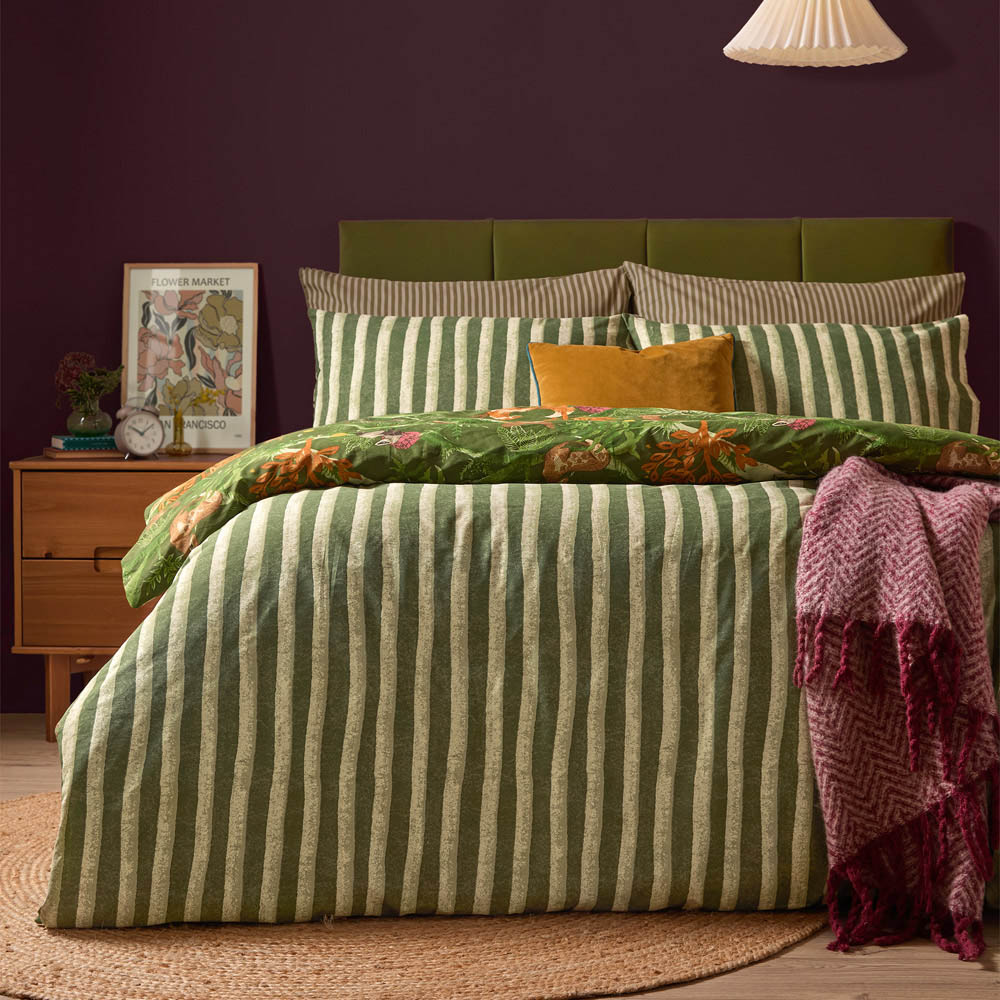 Furn Nya Super King Size Forest Woodland Reversible Duvet Cover Set Image 2