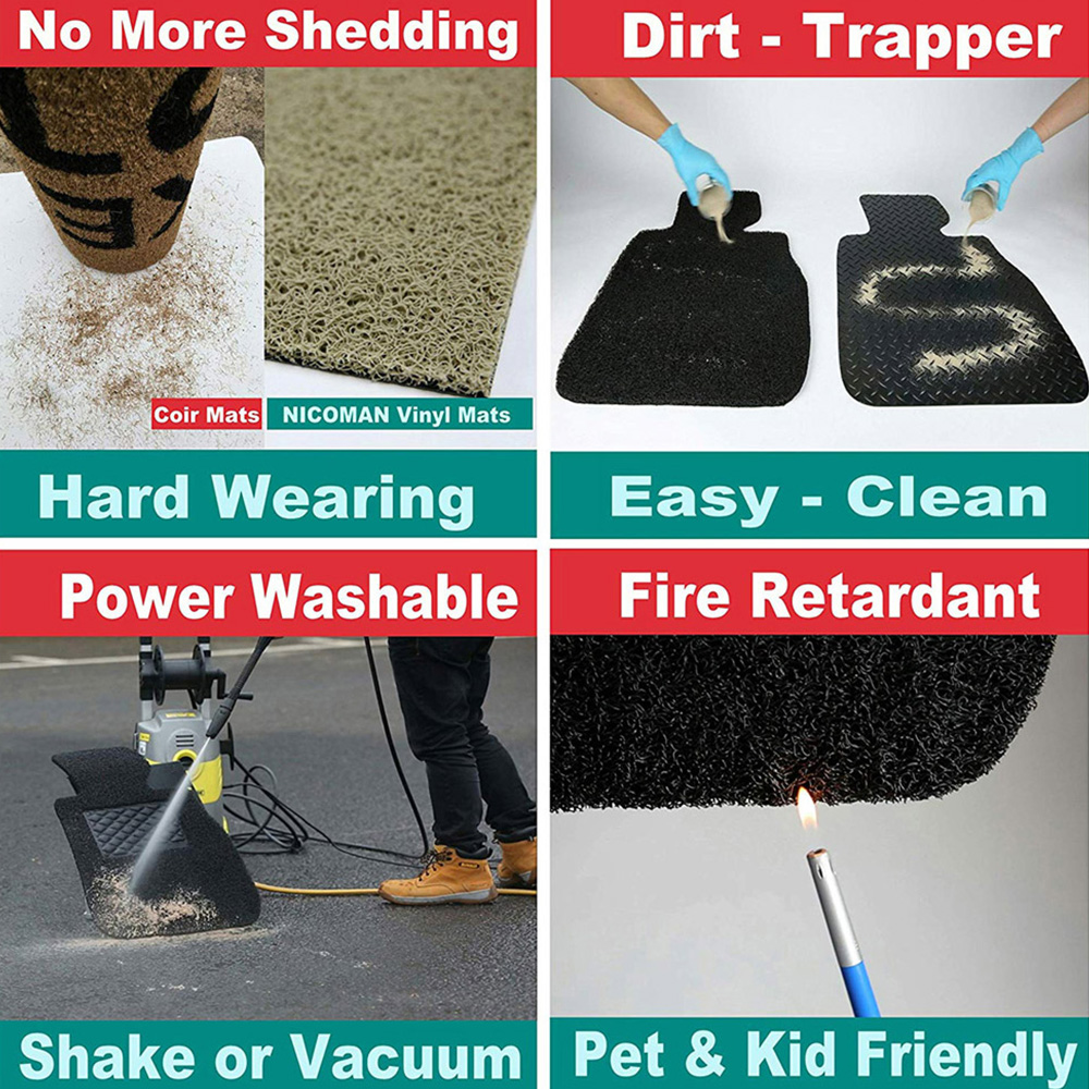 Oseasons Grey Plain Half Moon Doormat 70 x 44cm Image 5