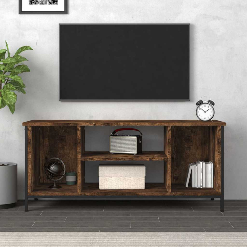vidaXL 4 Shelf Smoked Oak TV Cabinet Image 3