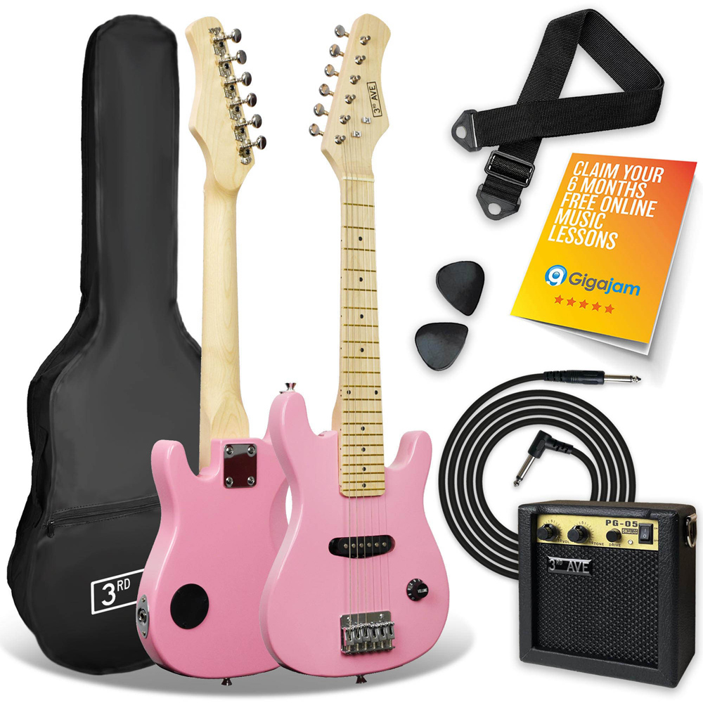 3rd Avenue Pink Junior Electric Guitar Set Image 1