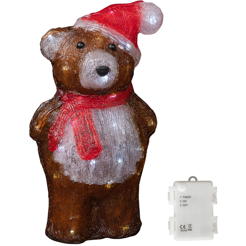 Samuel Alexander 40 Cool White LED Battery Operated Light-Up Ice Teddy Christmas Decoration 34cm Image 9