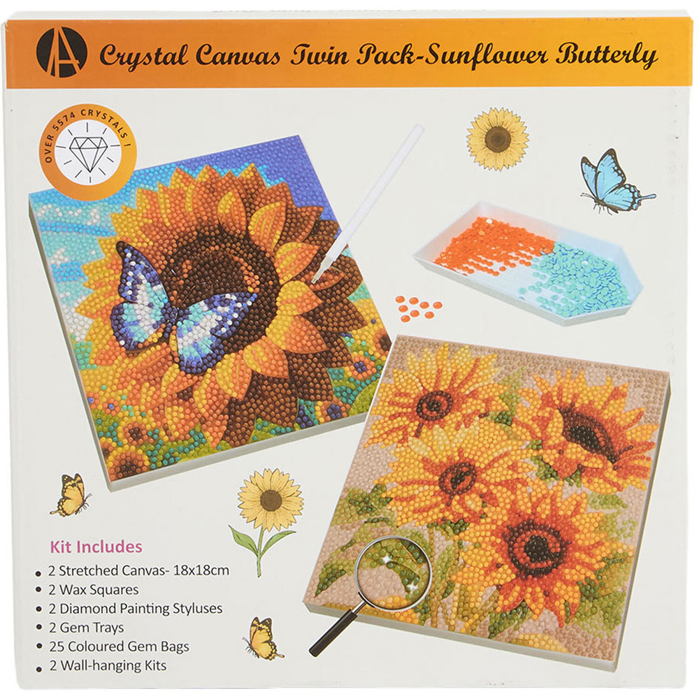 Pack of 2 Crystal Sunflower Canvas Set Image 2