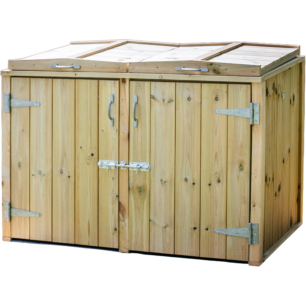 The Garden Village Dutton 4 x 2ft Double Dustbin Storage Shed Image 3