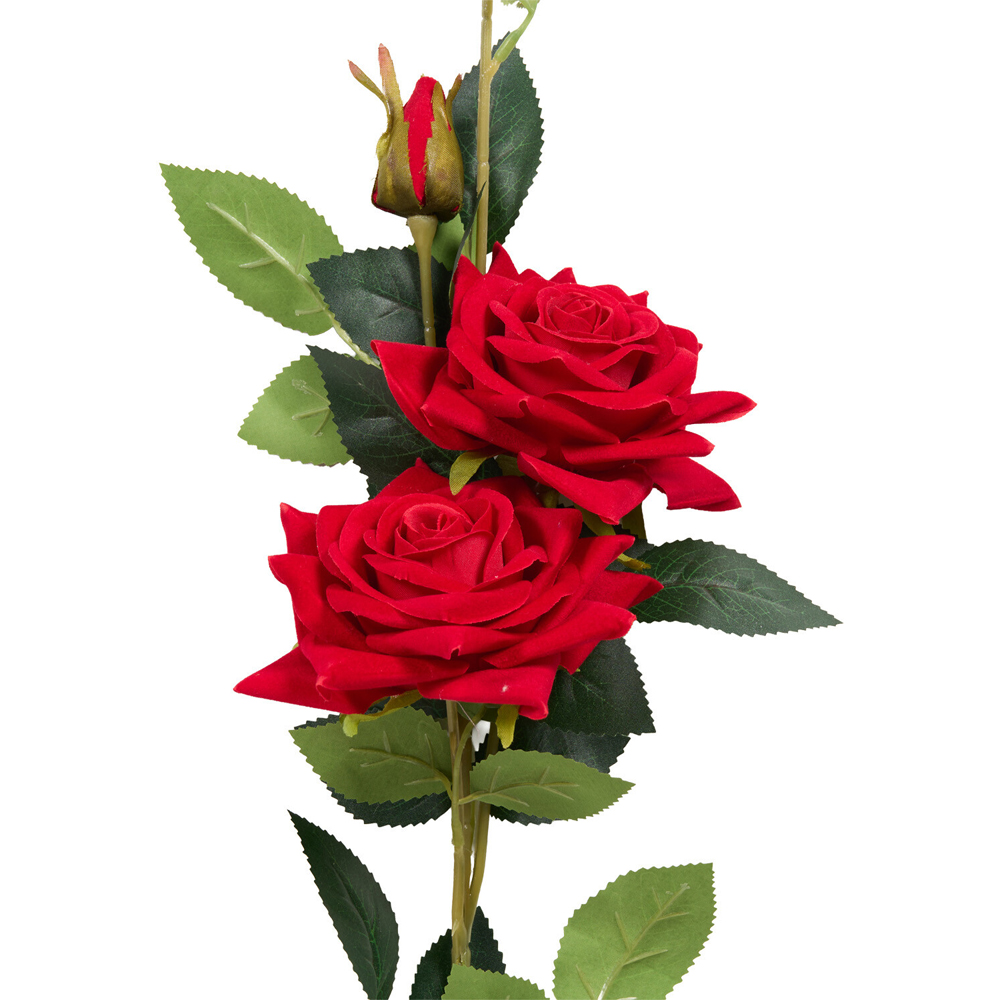 3 Head Red Rose Spray Image 2