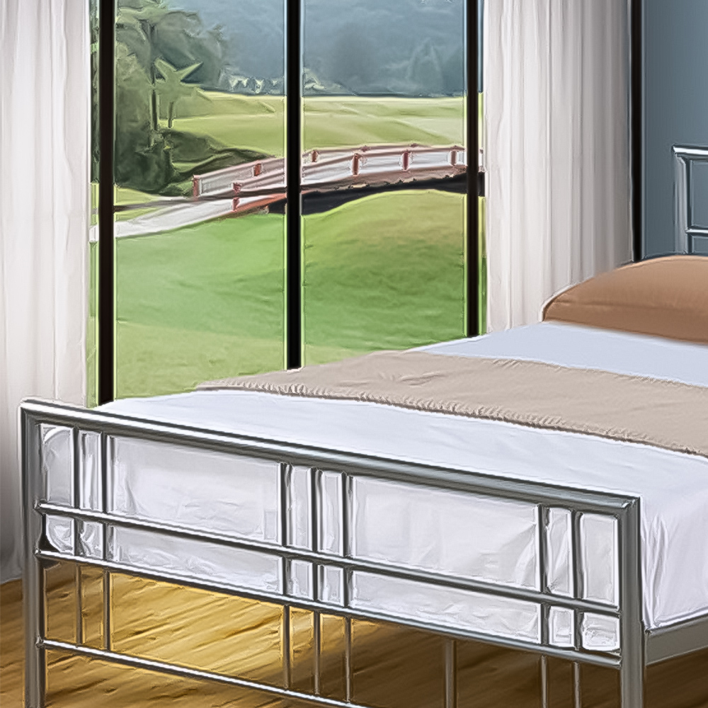 Brooklyn Double Silver Metal Bed Frame Image 2
