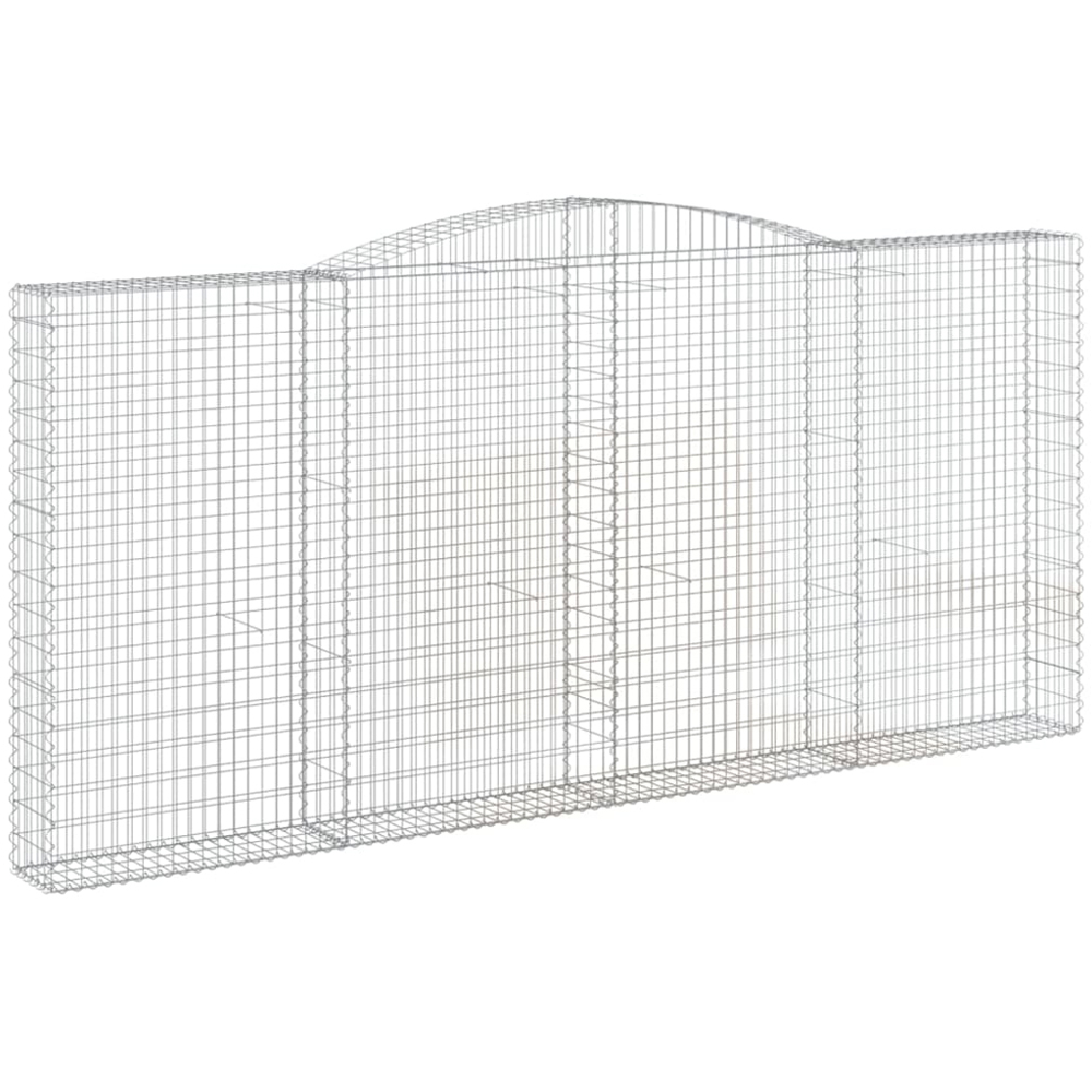 vidaXL Silver Galvanised Iron Arched Gabion Basket 400 x 30 x 180/200cm 8 Pack Image 1