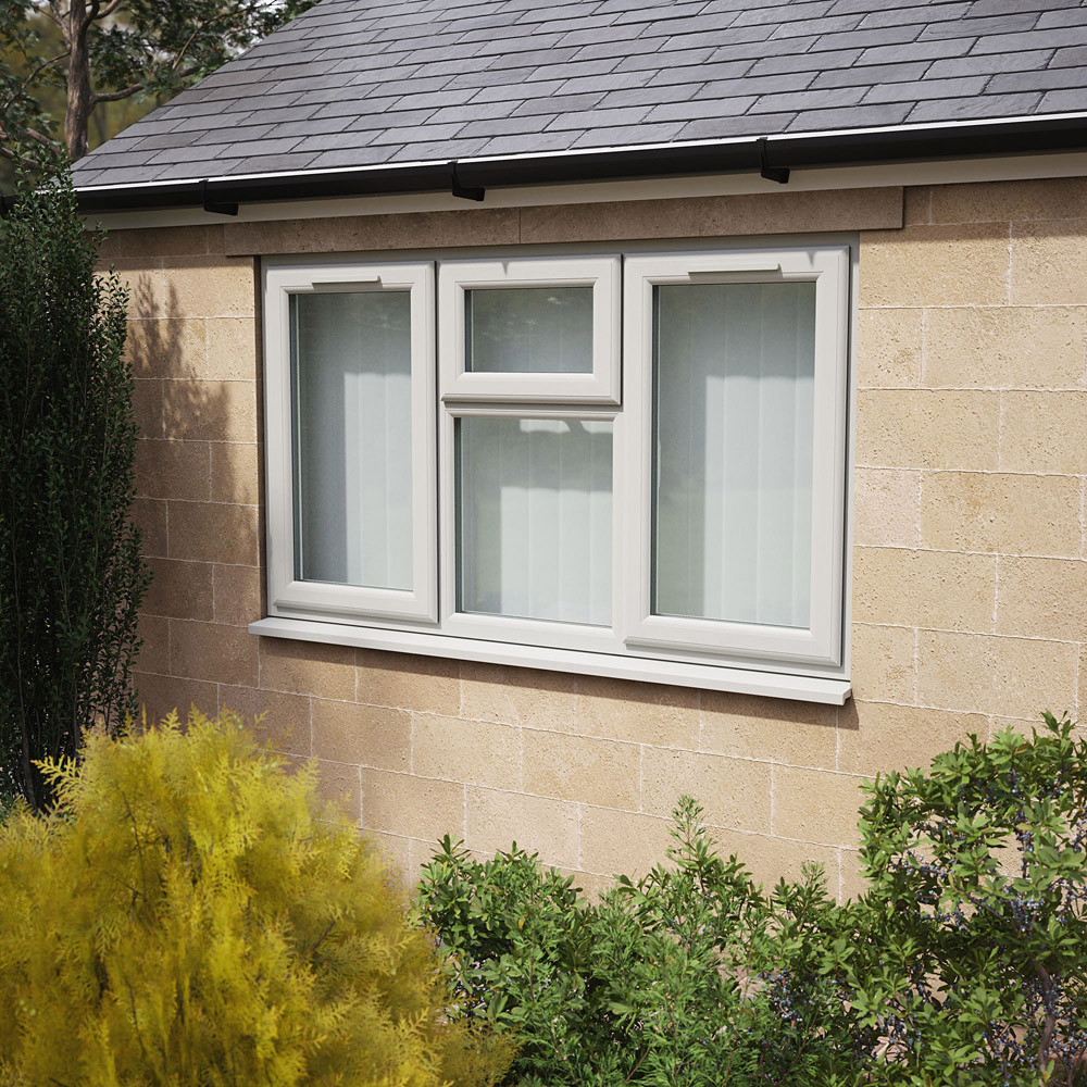 Crystal Agate and White LH and RH Side Hung and Top Centre Clear Double Glazed Window 1770 x 965mm Image 2