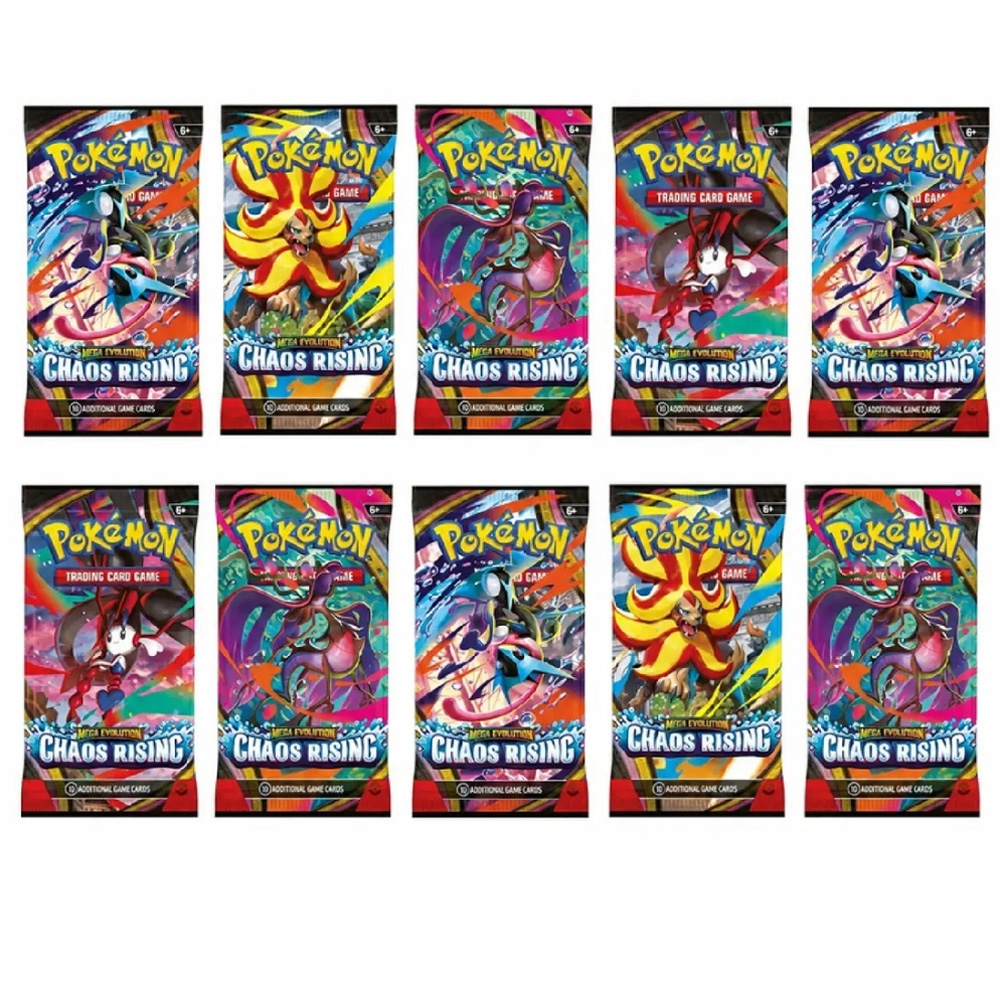 Pokemon TCG Mega Evolution Chaos Rising Booster Cards 10 Pack Image 2