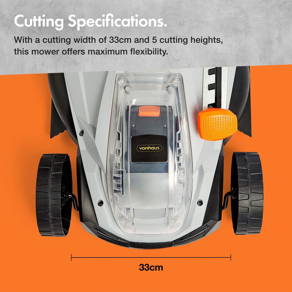 VonHaus ‎3500341 40V 33cm Rotary Electric Cordless Lawn Mower Image 8