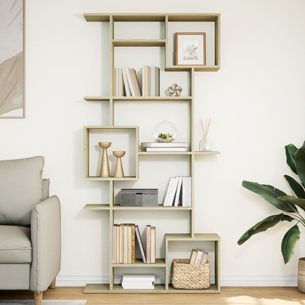 vidaXL 9 Shelf Sonoma Oak Bookcase Image 1