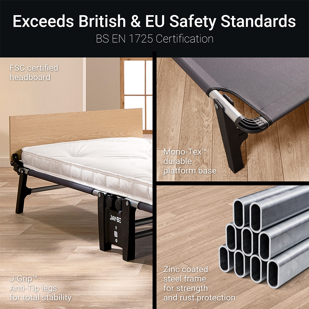 Jay-Be QP80 Single Quick Folding Bed with e-Fibre Pocket Sprung Mattress Image 7