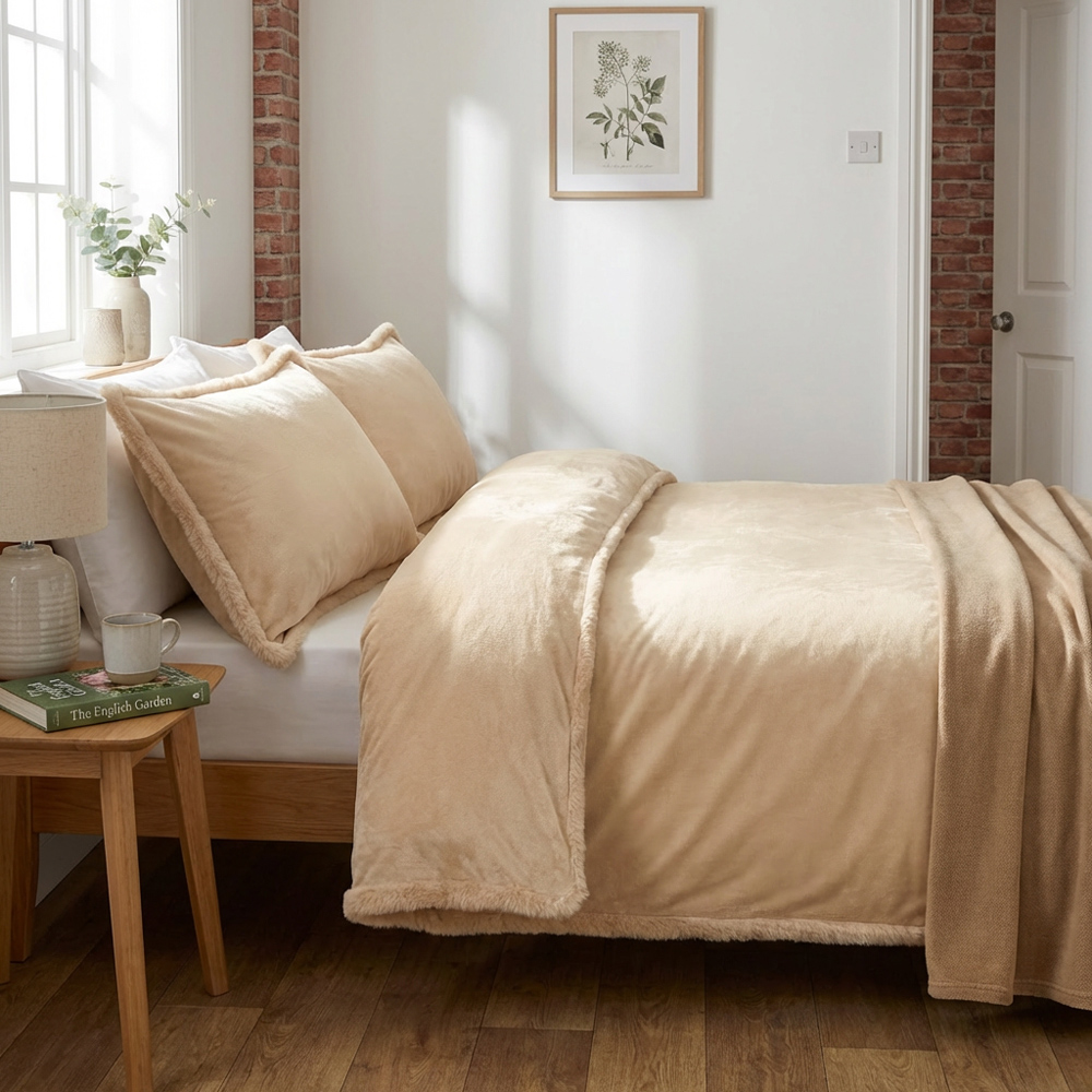 Selena Velvet Duvet Set Natural King Image 7