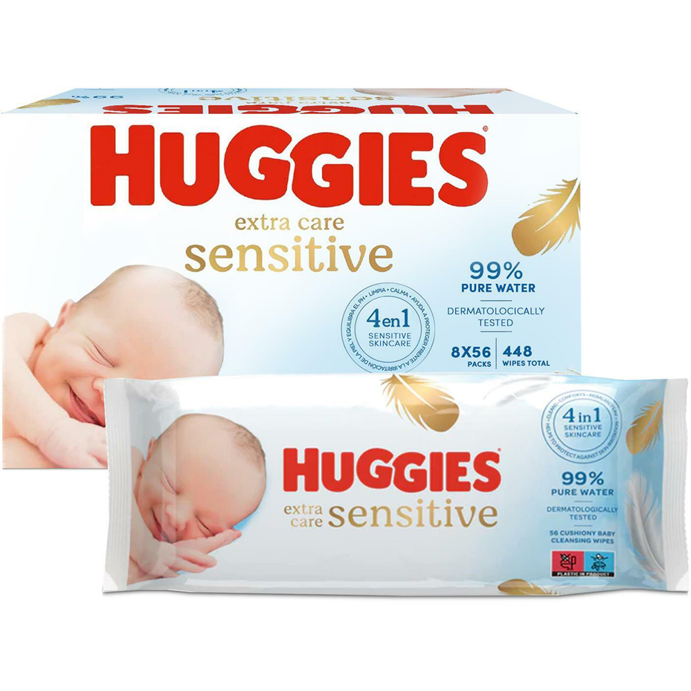 Huggies Pure Extra Care Sensitive Fragrance Free Pure Water Baby Wipe 56 Sheet Image 2