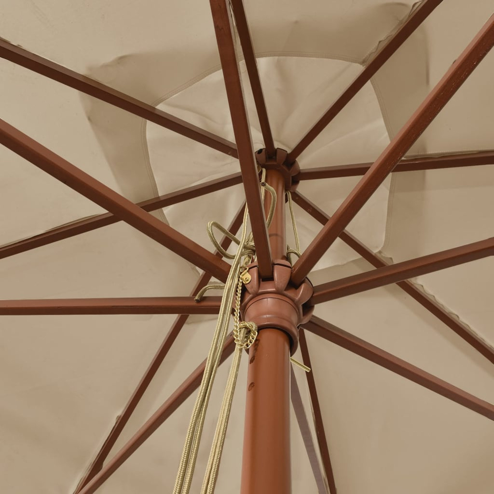 vidaXL Taupe Garden Parasol 2.7 x 3m Image 4