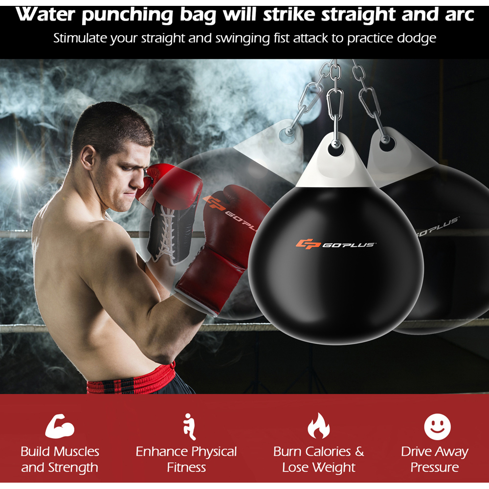 Costway Black Water Punching Bag with Water Injector Image 6
