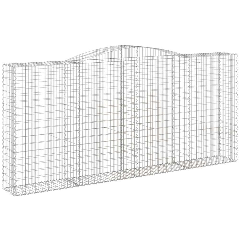 vidaXL Silver Galvanised Iron Arched Gabion Basket 400 x 50 x 180/200cm 10 Pack Image 1