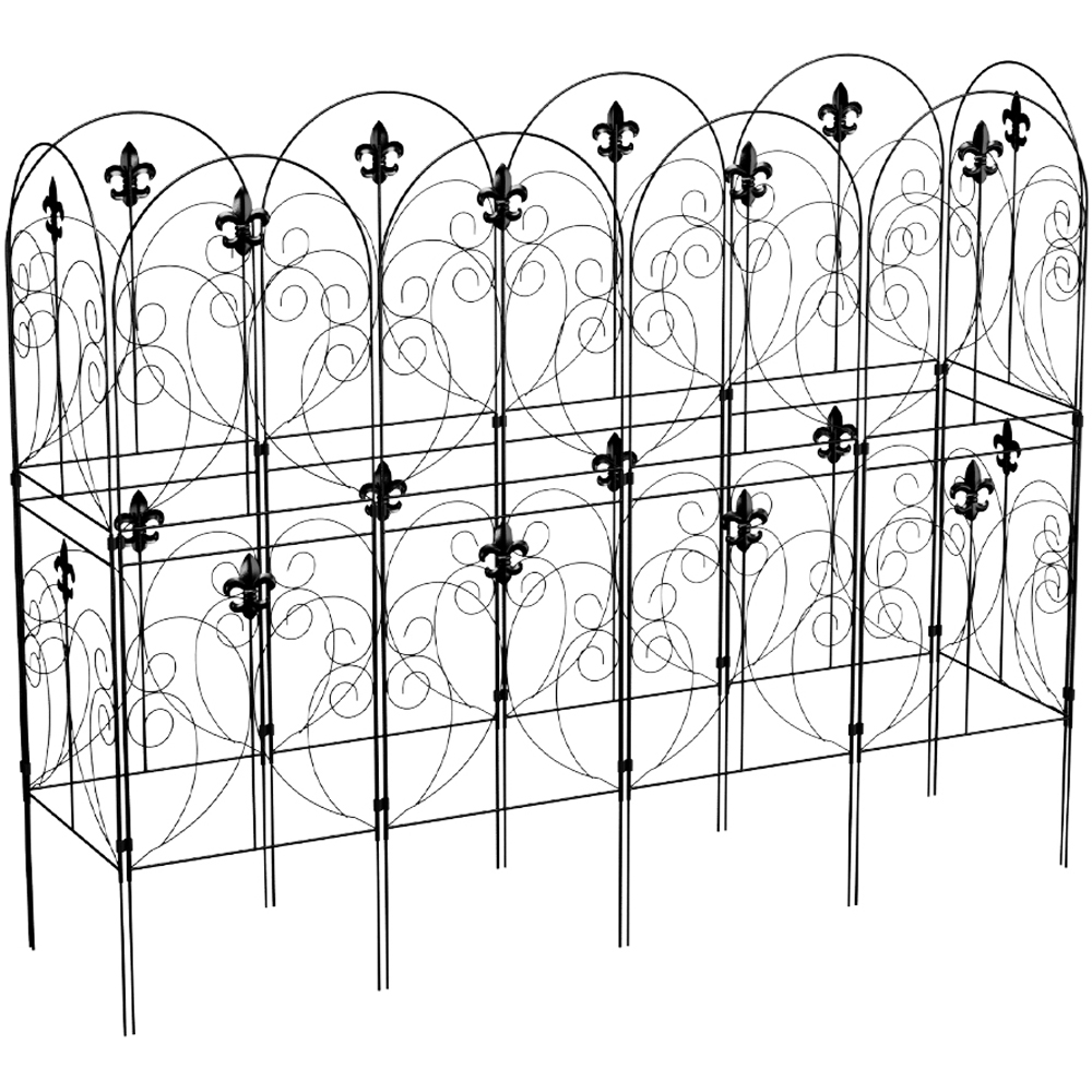 Living and Home Arched 41 x 68cm 10 Pack Metal Border Fence Decoration Set Image 3