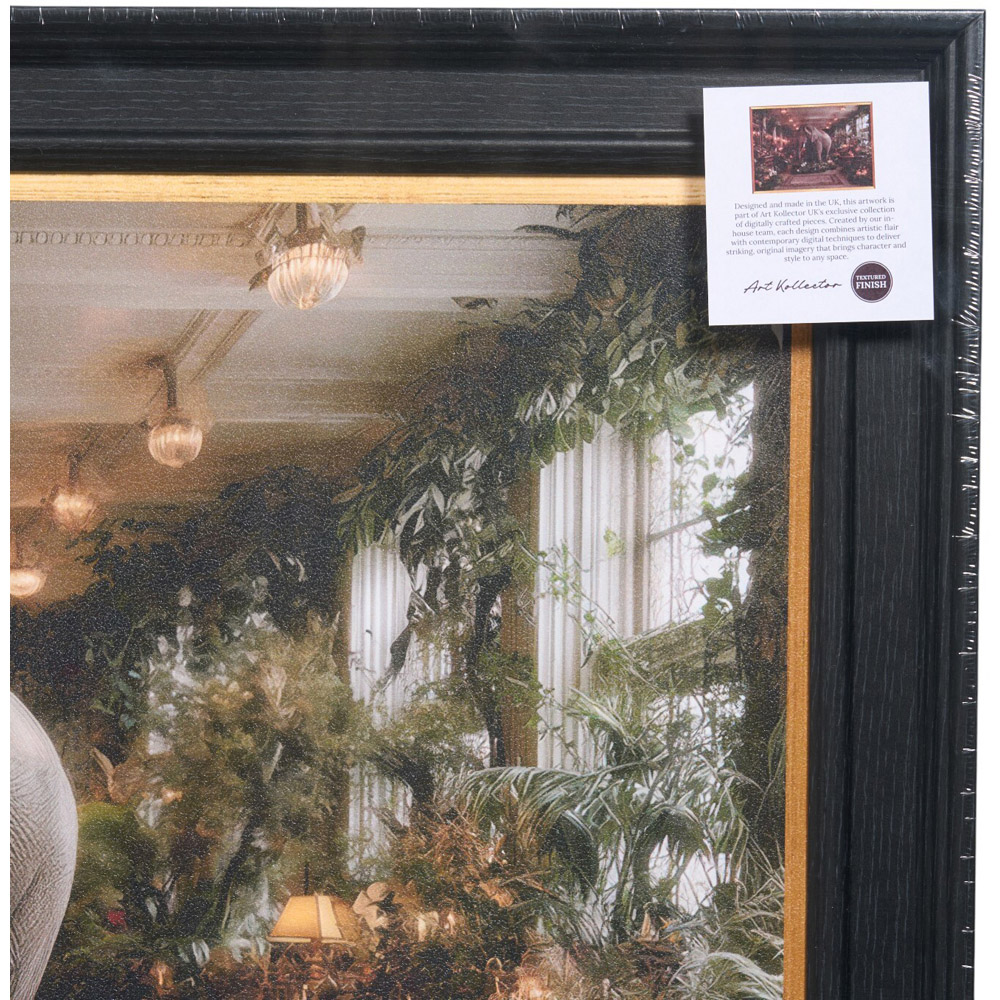 Botanical Elephant Framed Print Black Image 4