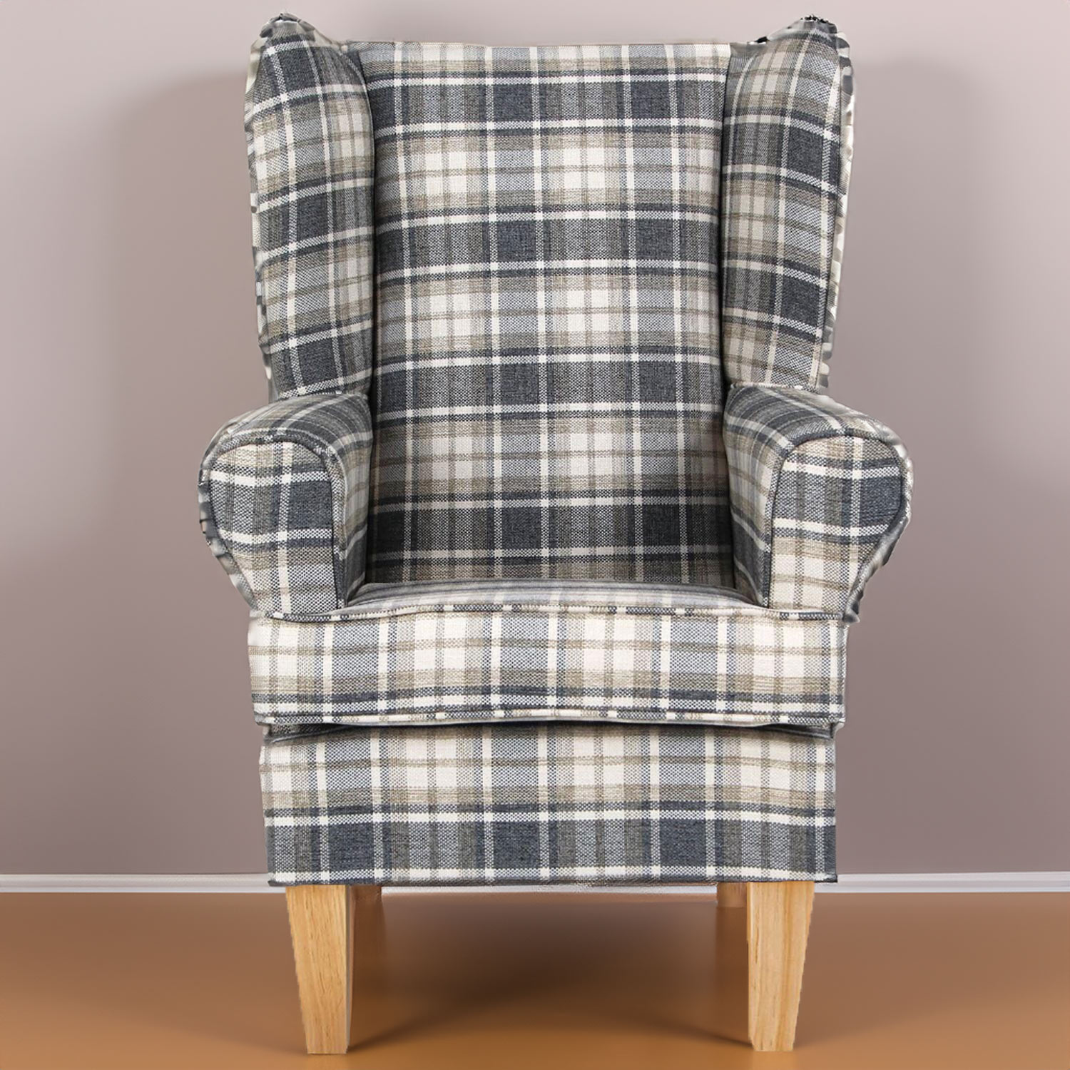 Harris Tartan Fabric Accent Chair Image 1