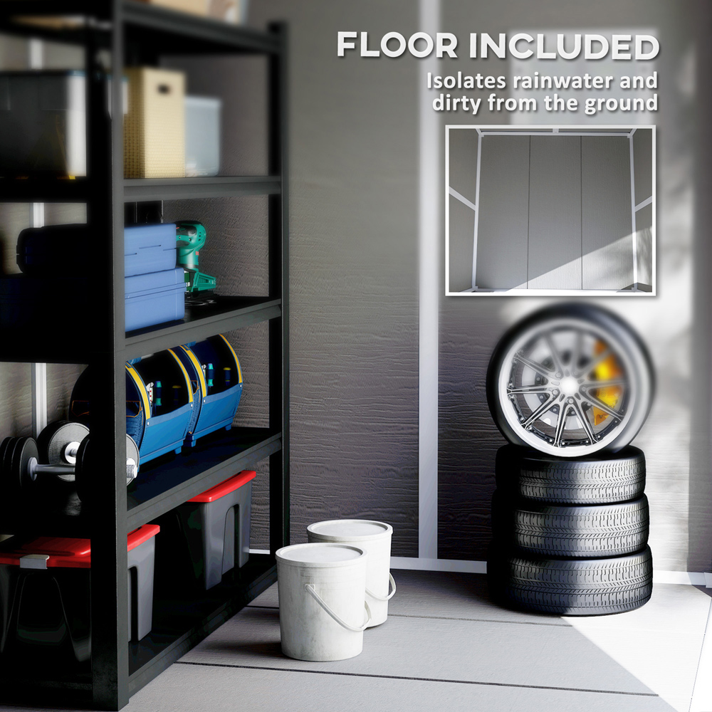 Outsunny 6 x 5ft Dark Grey Resin Garden Shed Image 5