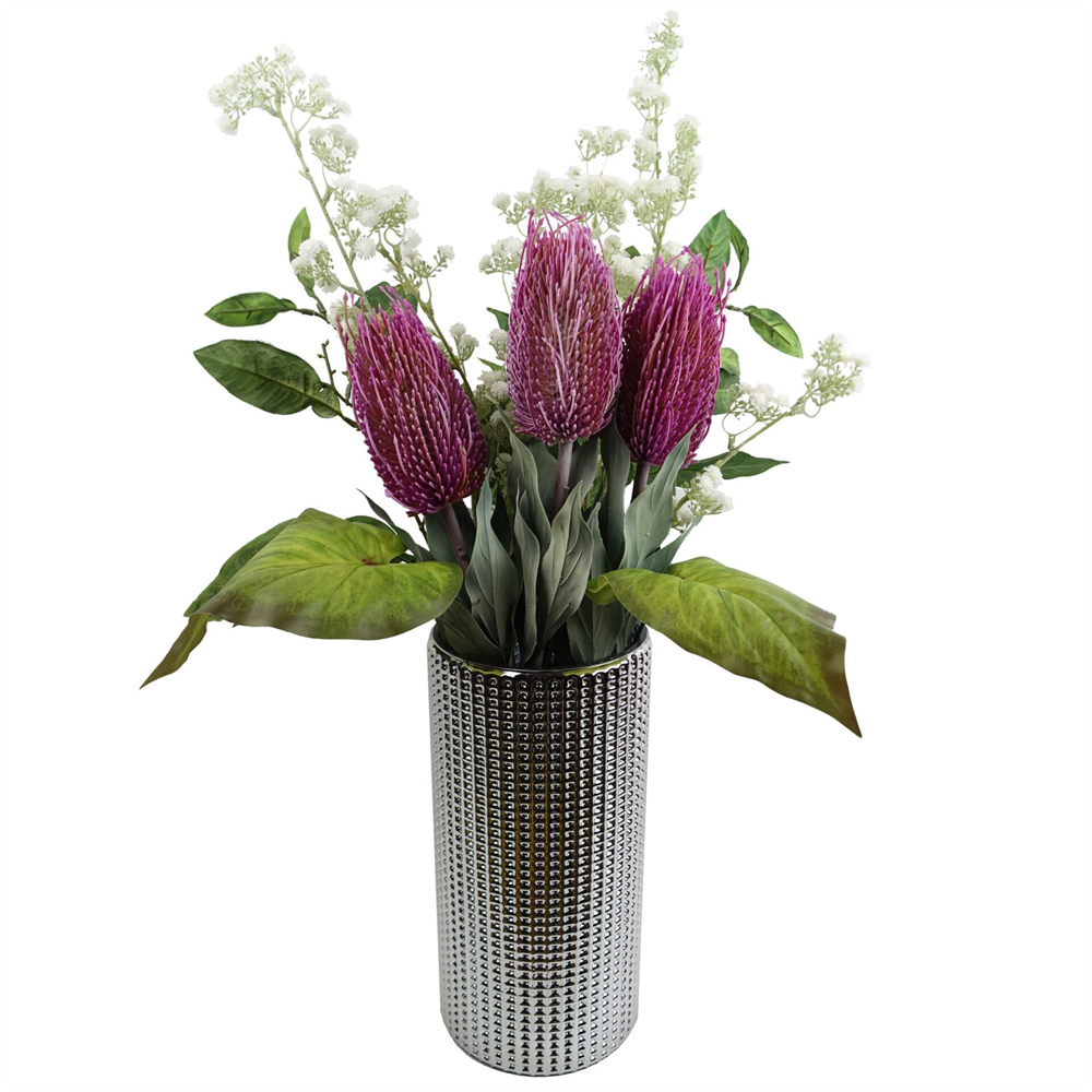 Leaf Pink Banksia Menziesii Artificial Stem 75cm 6 Pack Image 3
