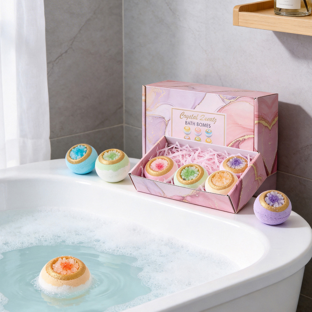 Living and Home 6 Piece Multicolour Bath Bomb Set with 6 Different Scents Image 6