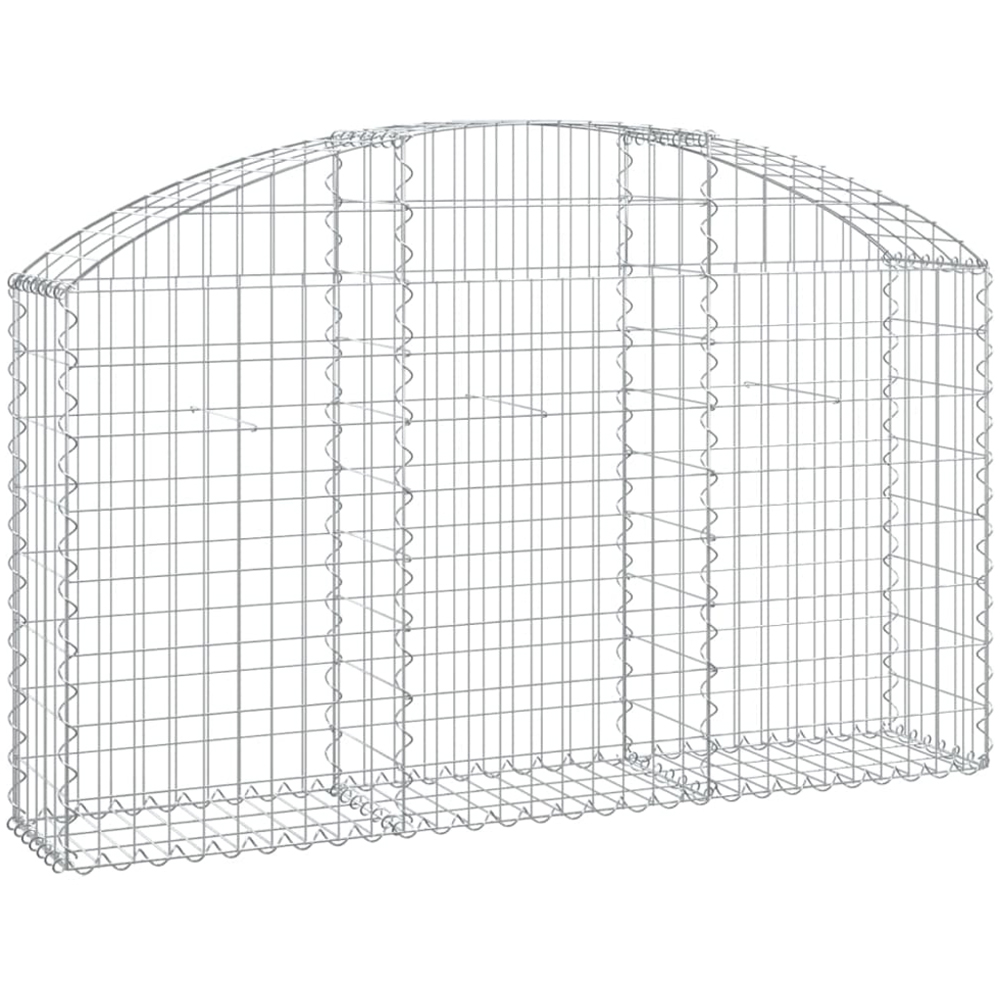 vidaXL Silver Galvanised Iron Gabion Basket 150 x 30 x 80/100cm Image 1